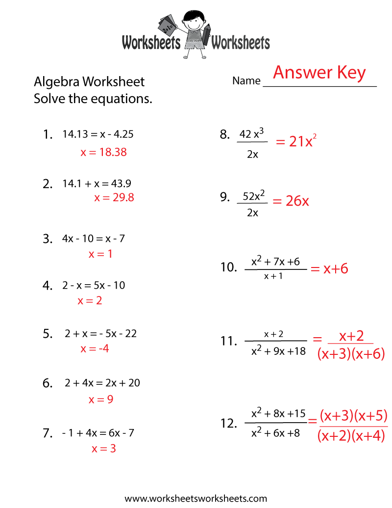 Free Math Worksheets With Answer Key Free Math Worksheets With Answer Key