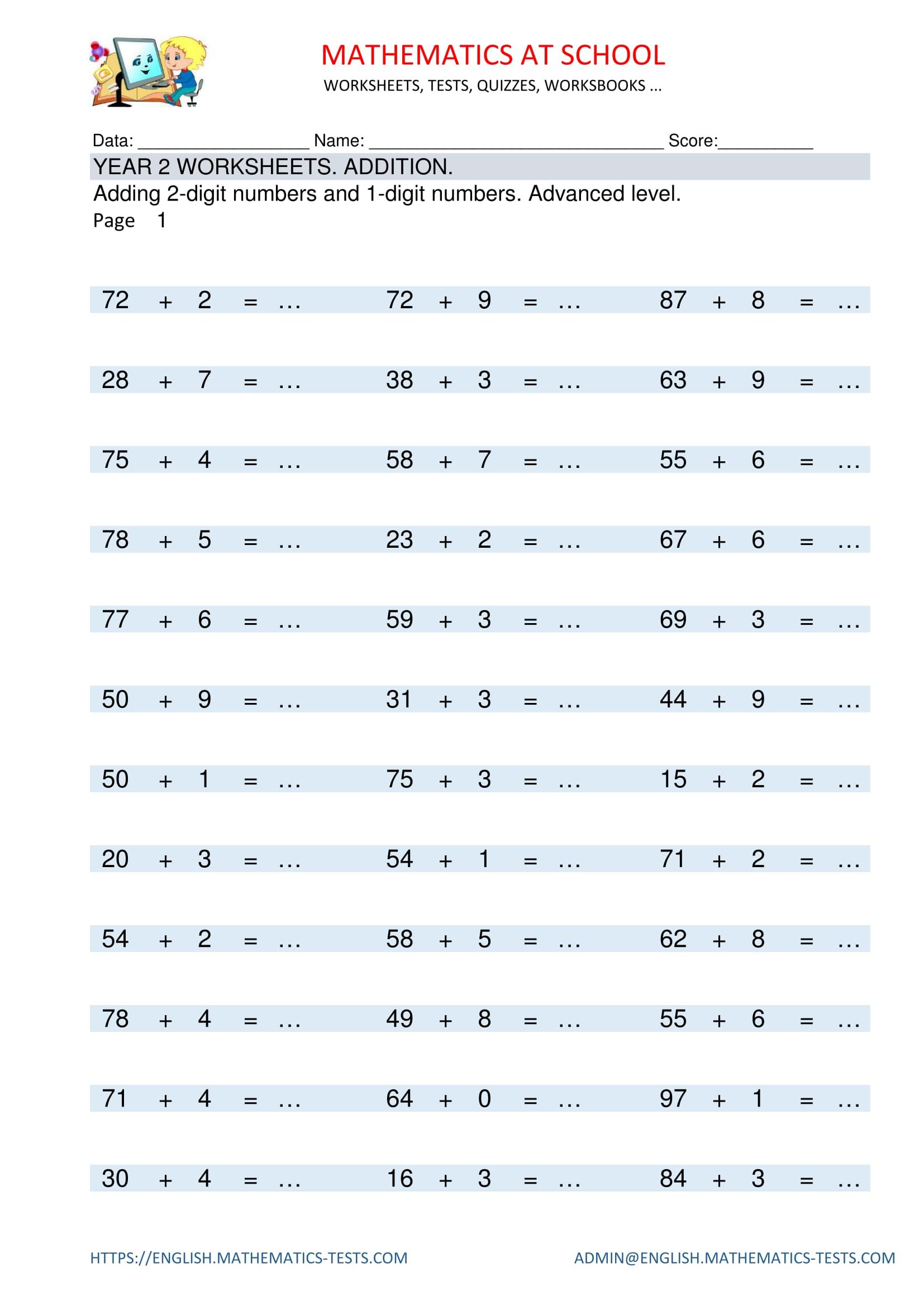 Free Maths Worksheets Year 2 Nz