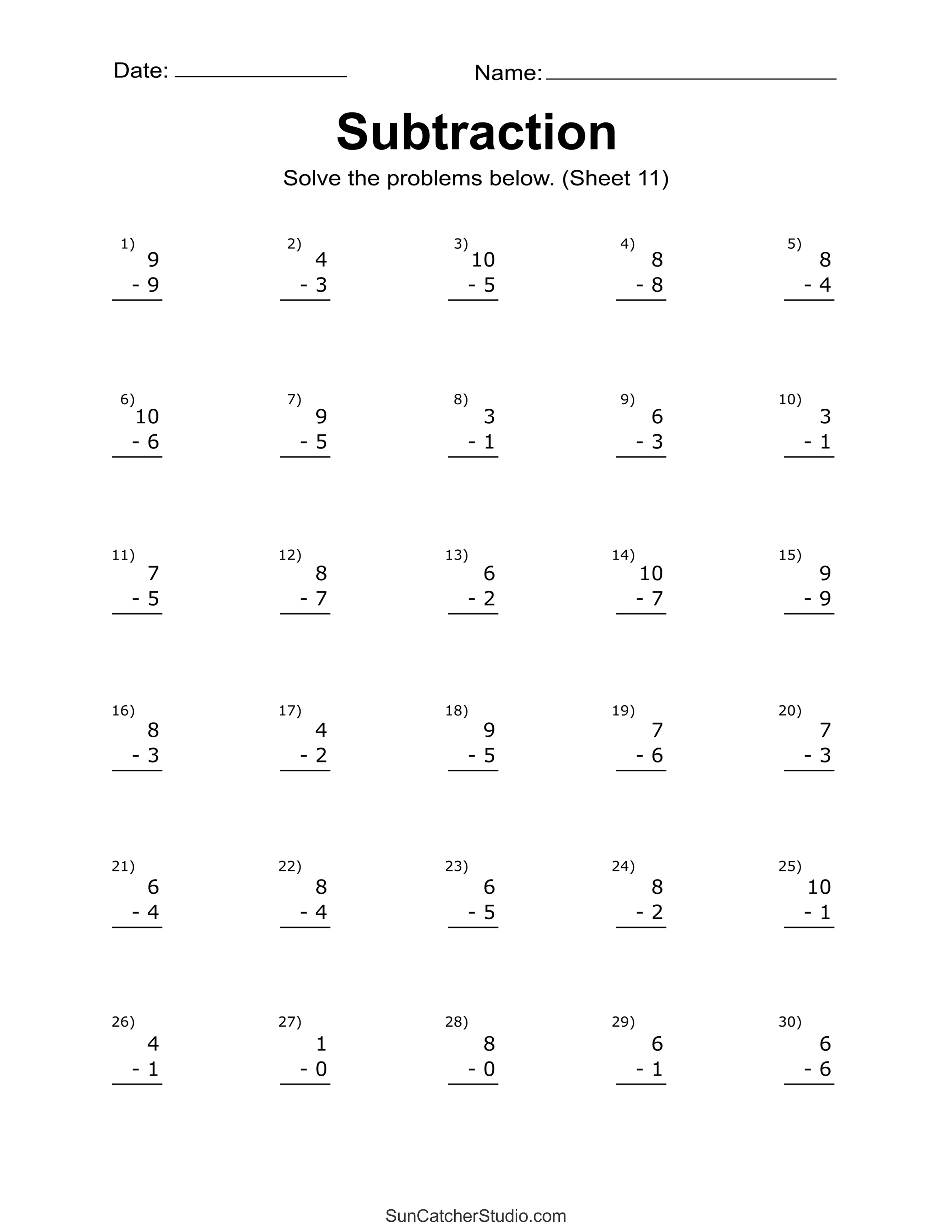 Simple Math Drills Free Printable 2nd Grade Math Drill