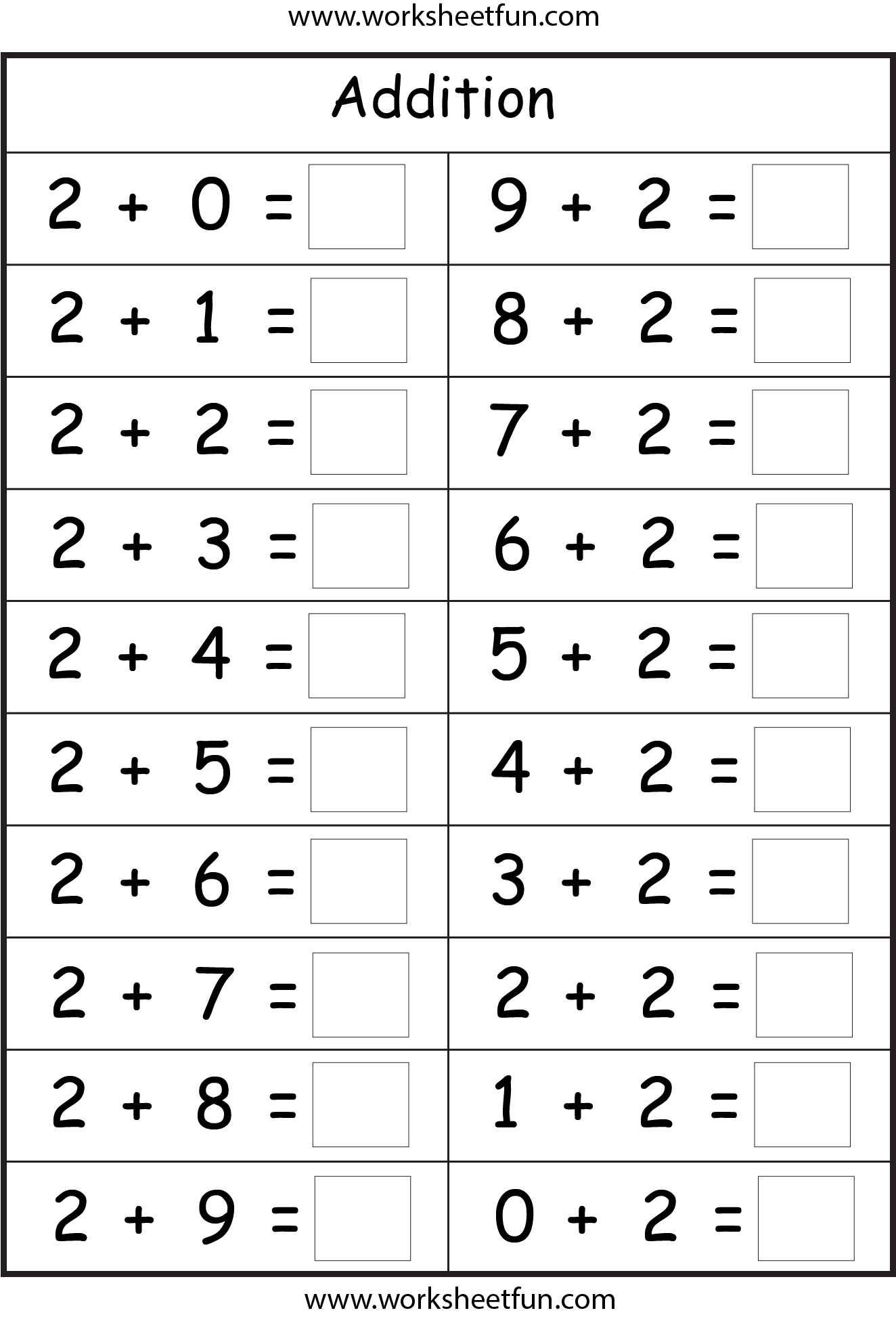 Free Printable Simple Math Worksheets for Basic Addition Practice A collection of free printable worksheets for simple math addition exercises.